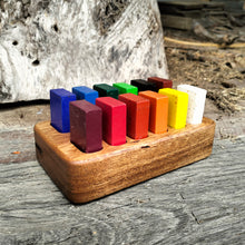Load image into Gallery viewer, Stockmar beeswax block wooden crayon holder 12 blocks