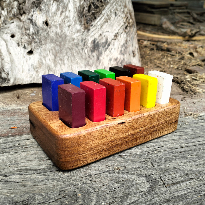 Stockmar beeswax block wooden crayon holder 12 blocks